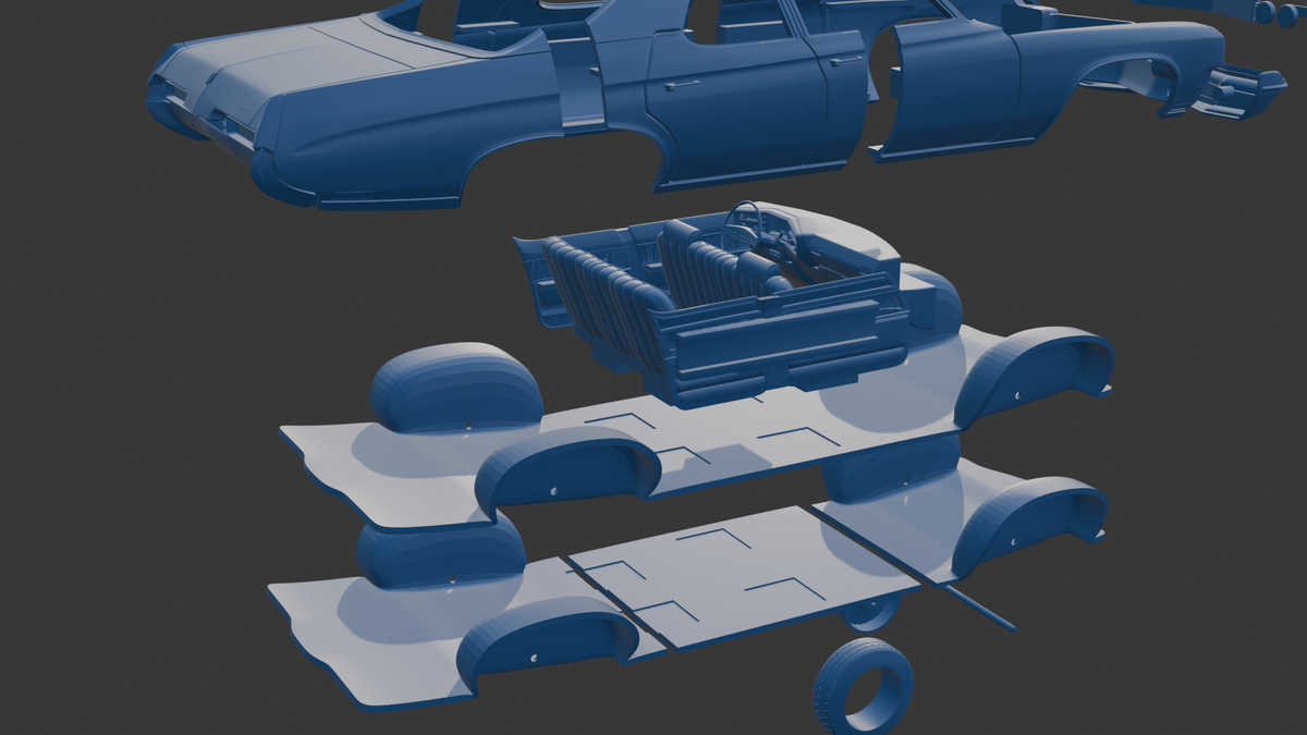 Buick LeSabre 1972 four doors 3D PRINT MODEL