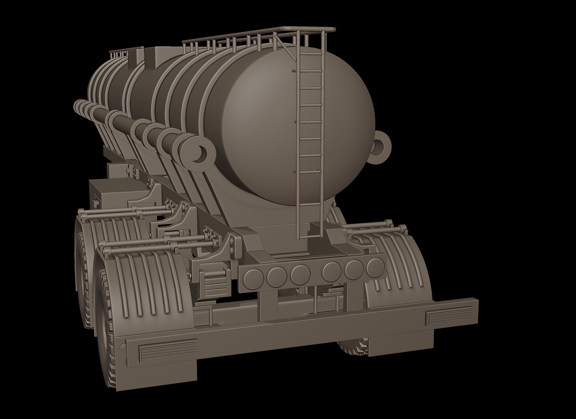 STL FILE CIRCULAR TRAILER TANKER 3d print model - ARTISTIT
