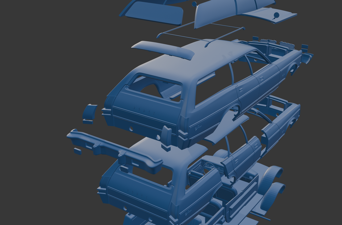 Dodge Monaco Station Wagon 1977 3D PRINT MODEL