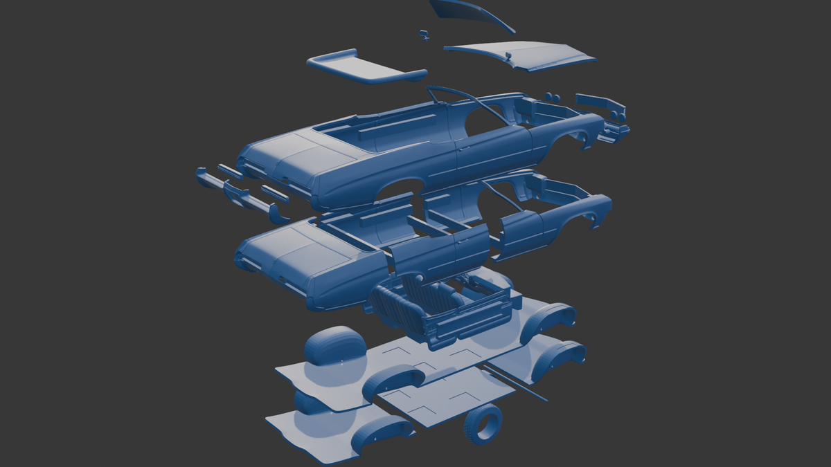 Buick LeSabre 1972 two doors convertable 3D PRINT MODEL