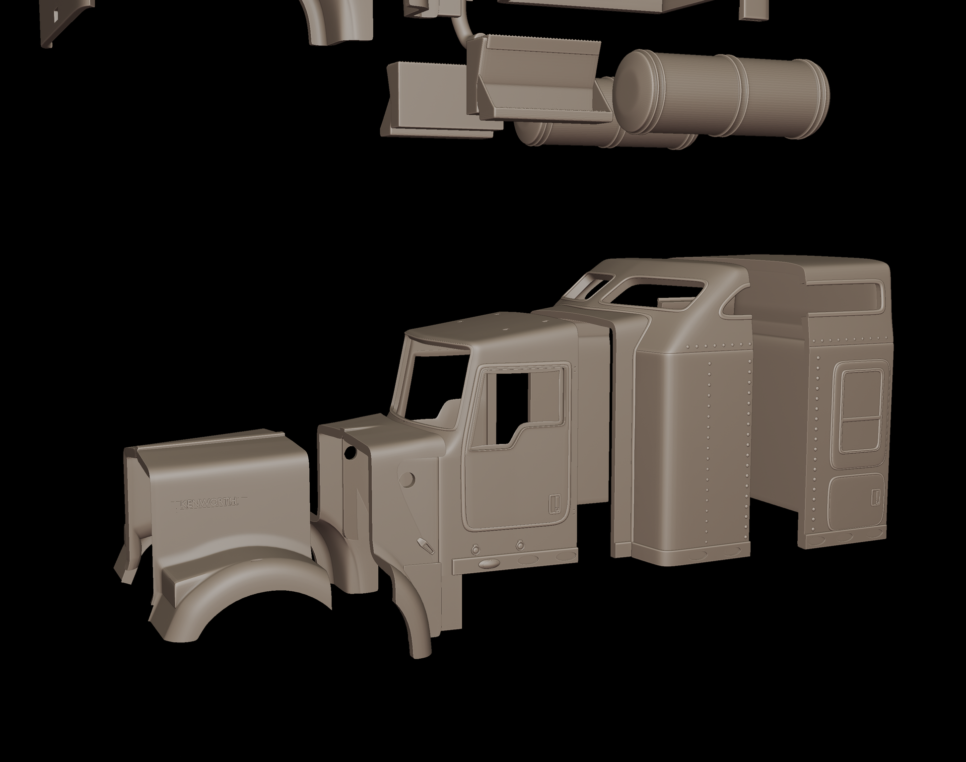 STL FILE kenworth_w900 2006 3d print model - ARTISTIT