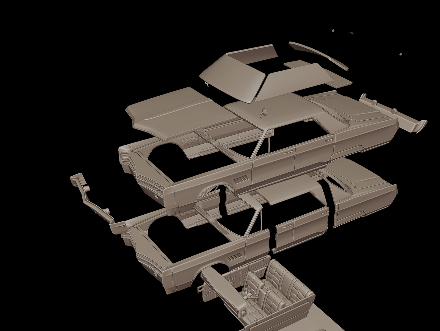 Chrysler 300 1968 3d print model