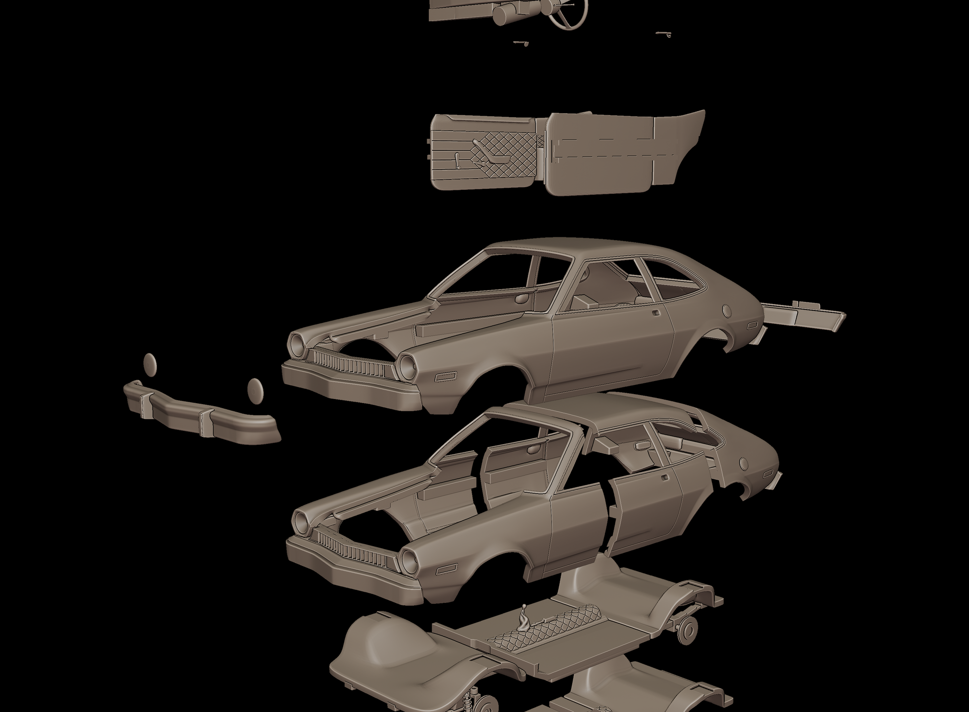 STL FILE ford pinto 1973 3d print model - ARTISTIT