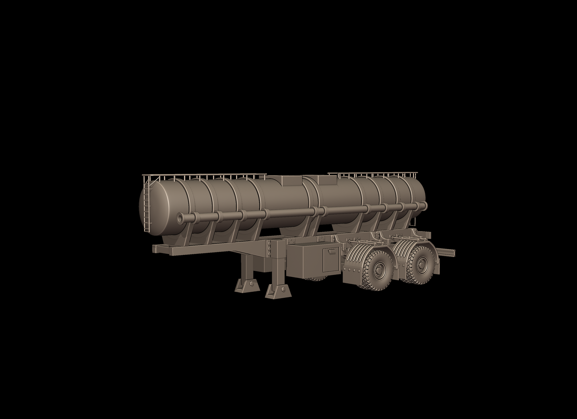 STL FILE CIRCULAR TRAILER TANKER 3d print model - ARTISTIT