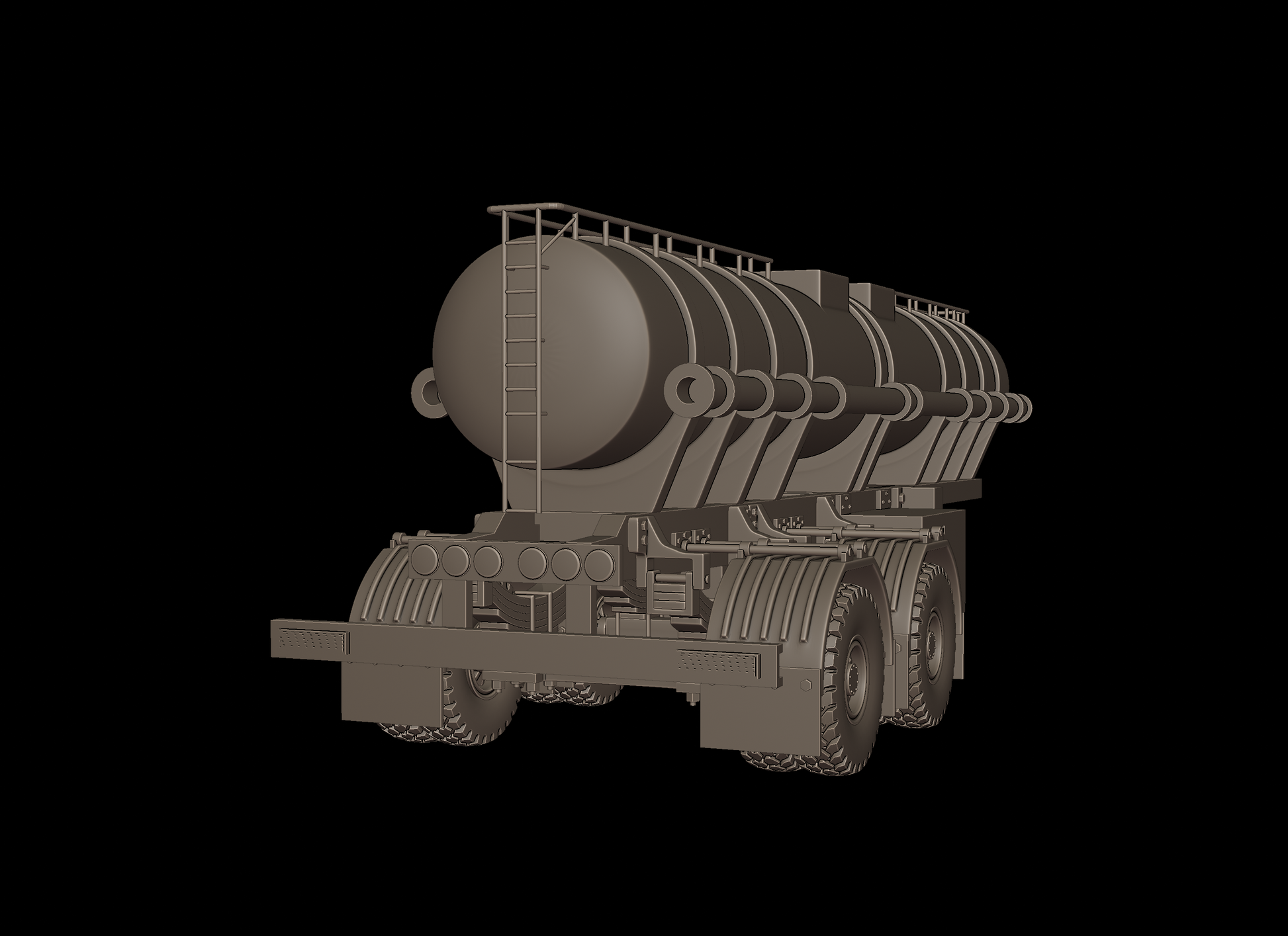 STL FILE CIRCULAR TRAILER TANKER 3d print model - ARTISTIT