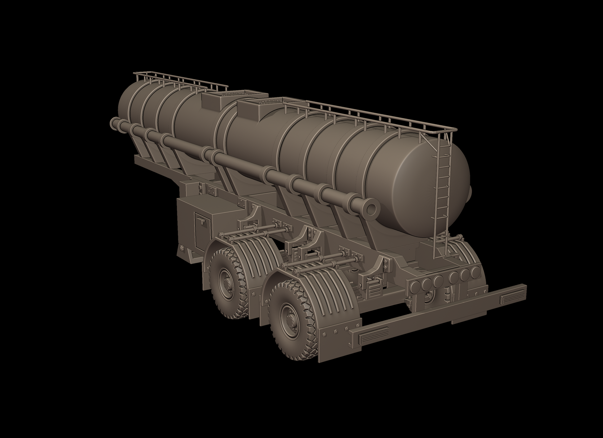 STL FILE CIRCULAR TRAILER TANKER 3d print model - ARTISTIT