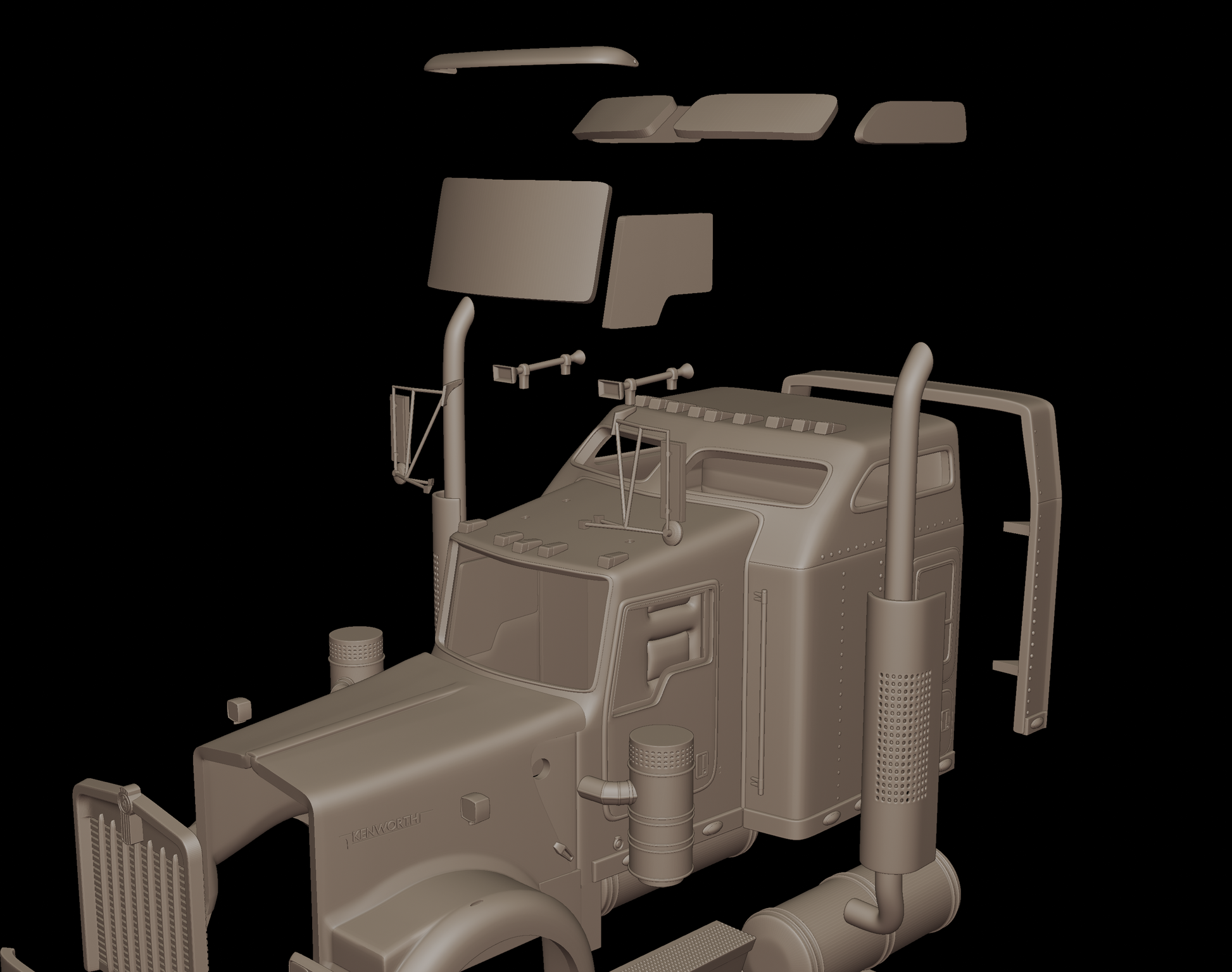 STL FILE kenworth_w900 2006 3d print model - ARTISTIT