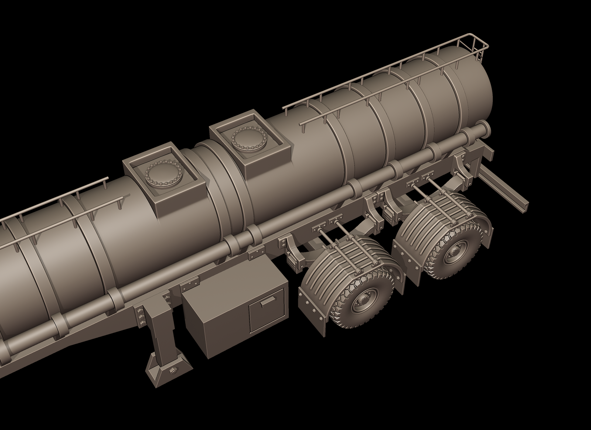 STL FILE CIRCULAR TRAILER TANKER 3d print model - ARTISTIT