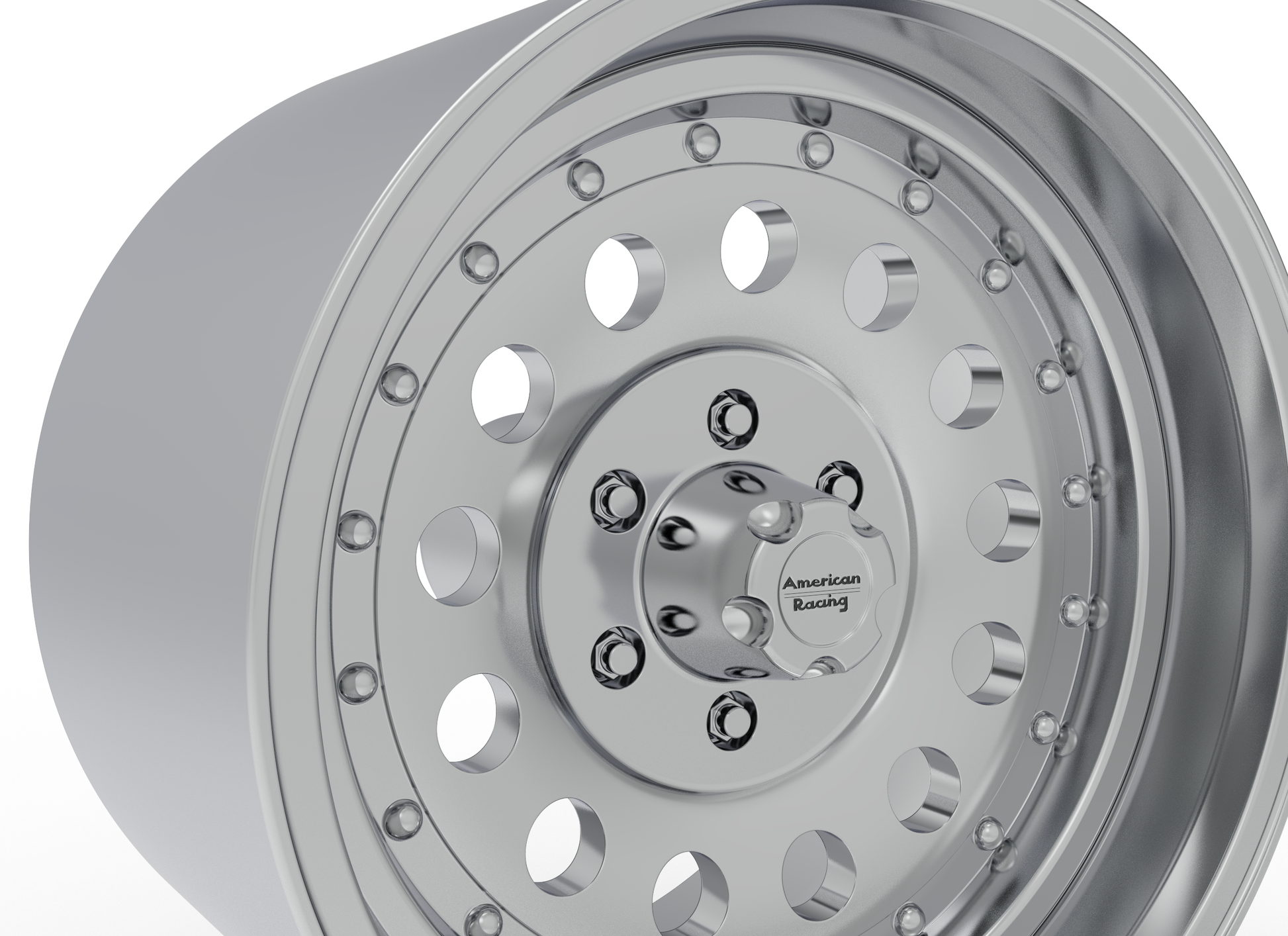 STL FILE AMERICAN RACING OUTLAW II WHEEL 3D MODEL - ARTISTIT