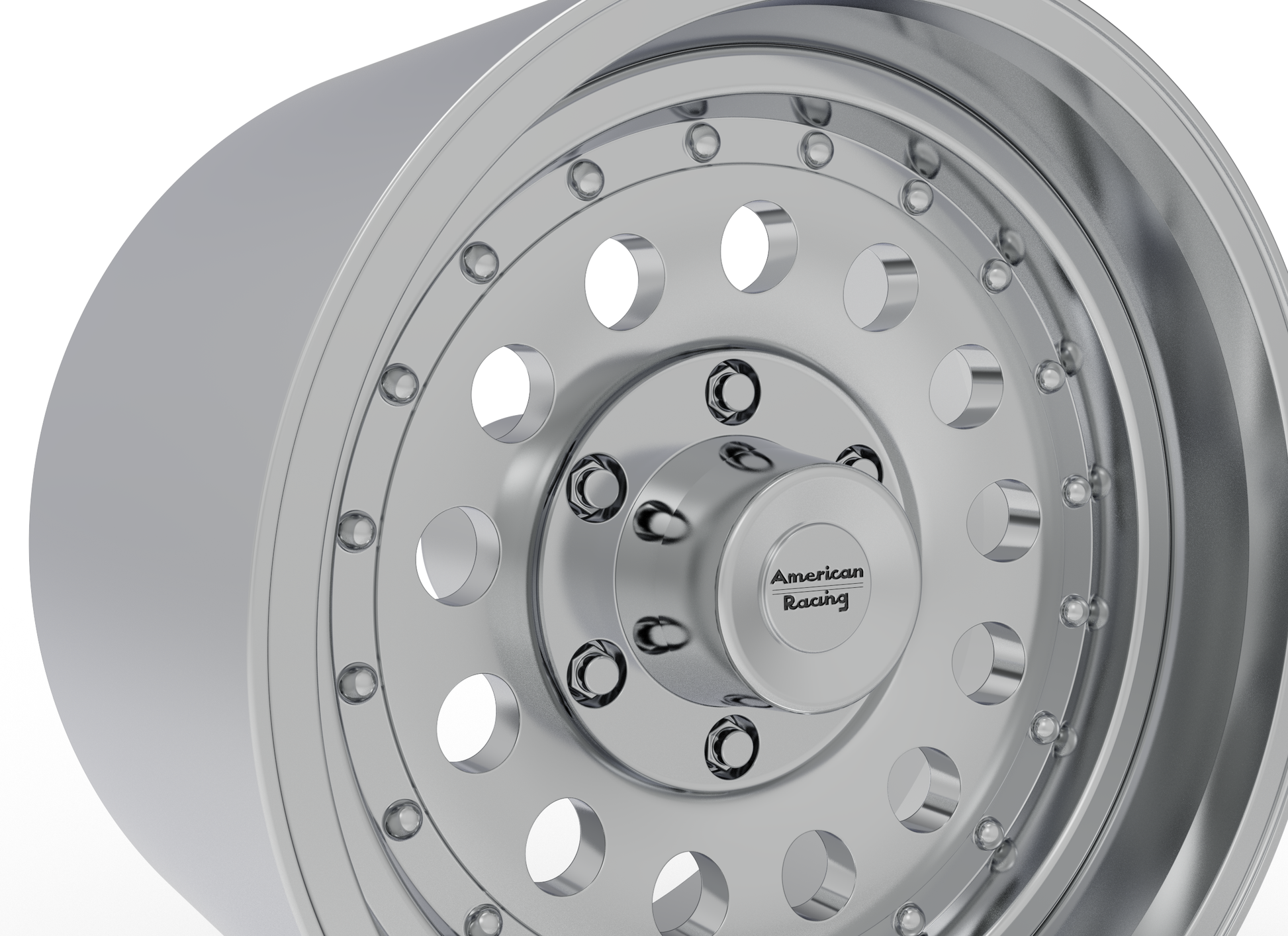 STL FILE AMERICAN RACING OUTLAW II v2 WHEEL 3D MODEL - ARTISTIT