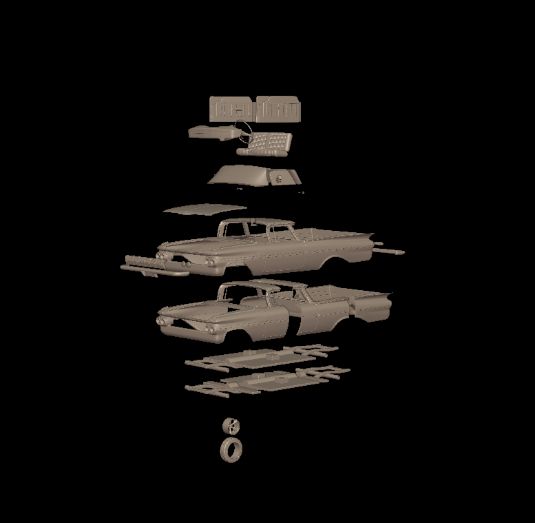 STL FILE CHEVROLET ELCAMINO 1959 3D PRINT MODEL - ARTISTIT