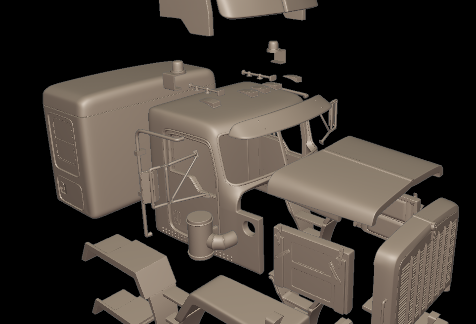 STL FILE kenworth c500 truck 3d print model - ARTISTIT