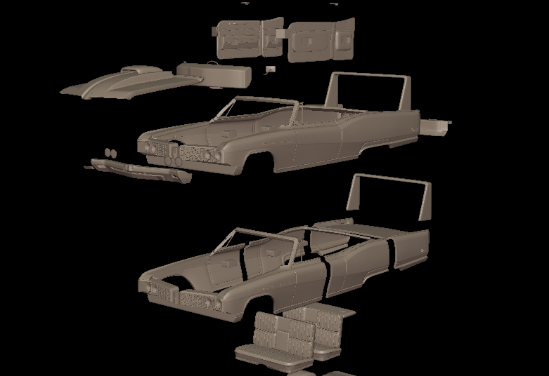 custom Buick Electra 225 1968 convertible 3d print model
