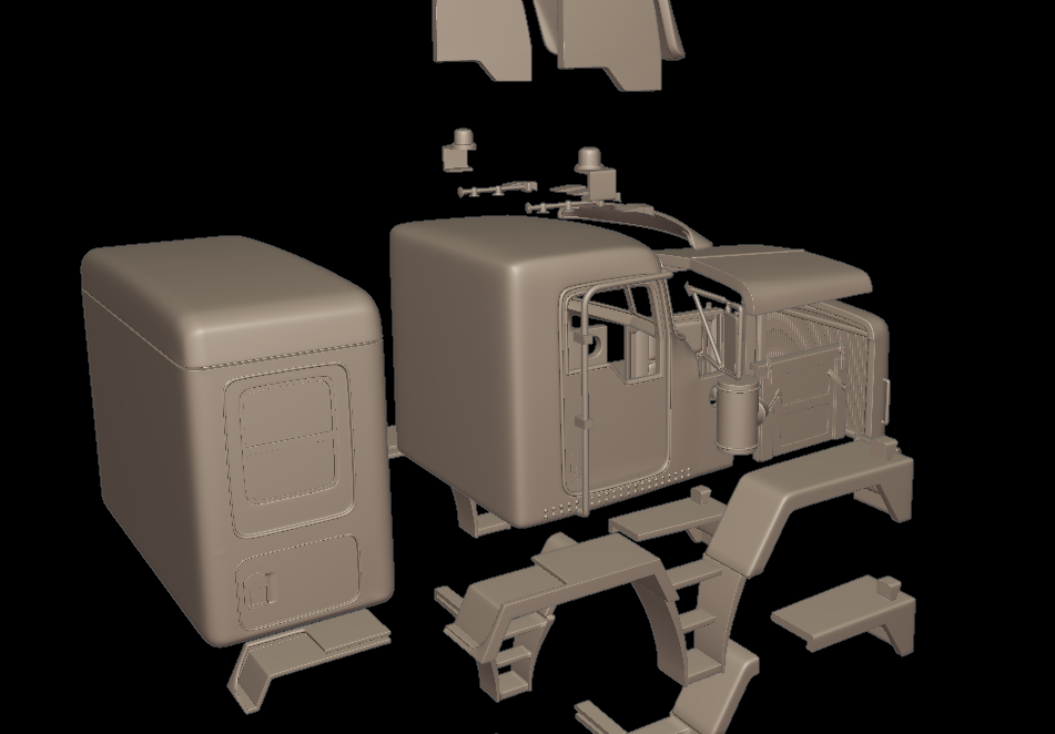 STL FILE kenworth c500 truck 3d print model - ARTISTIT