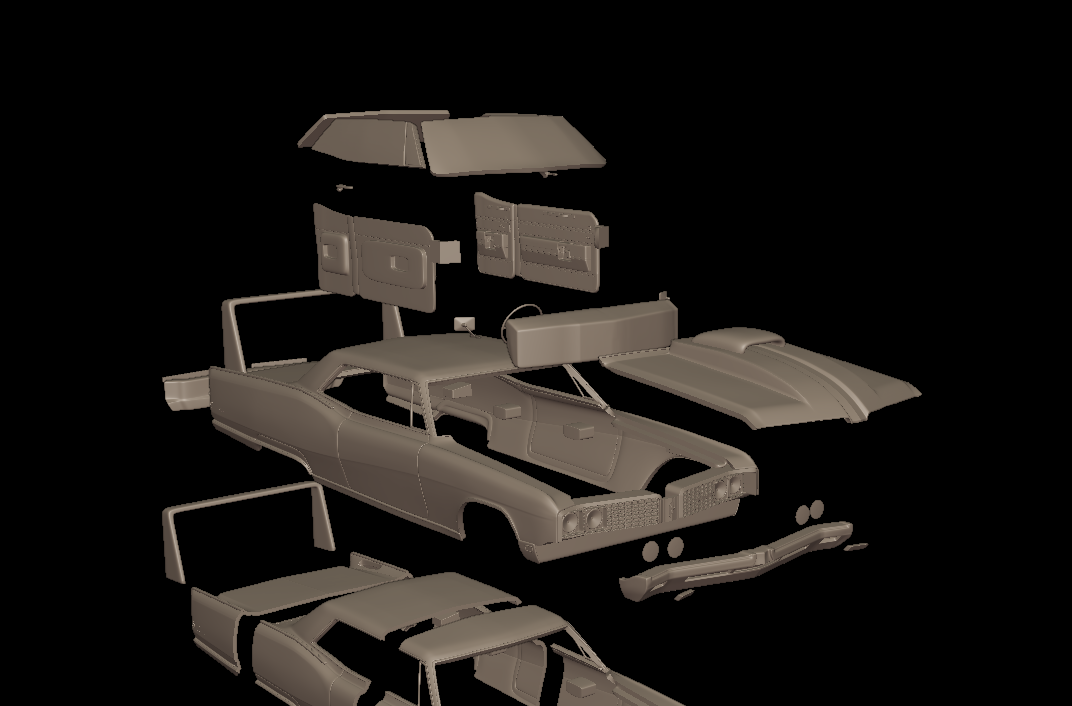 custom Buick Electra 225 1968 two doors 3d print model