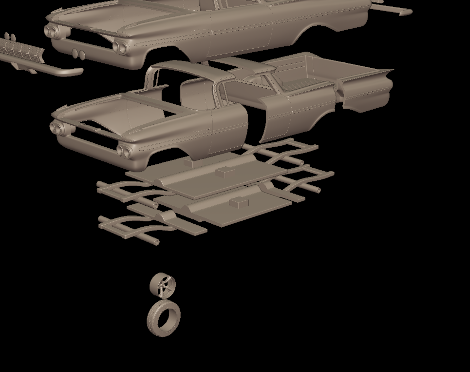 STL FILE CHEVROLET ELCAMINO 1959 3D PRINT MODEL - ARTISTIT