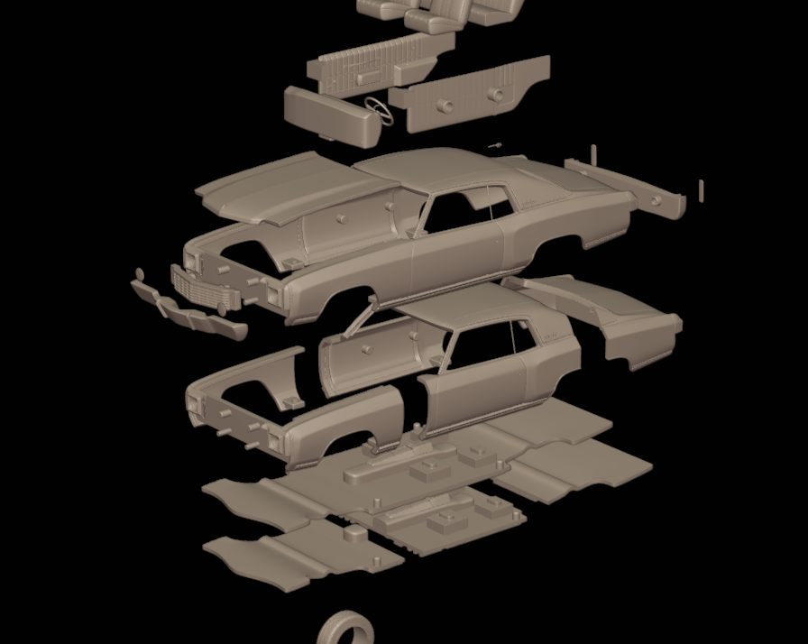 CHEVROLET MONTE CARLO 1972 3D PRINT MODEL