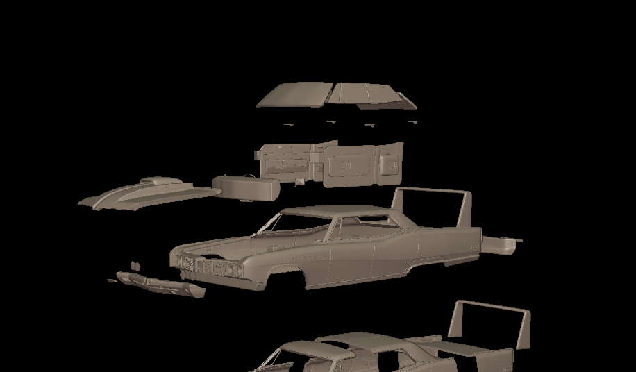custom Buick Electra 225 1968 four doors 3d print model