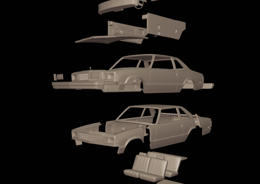STL FILE CHEVROLET MALIBU CLASSIC 1981 TWO DOORS 3D PRINT MODEL - ARTISTIT