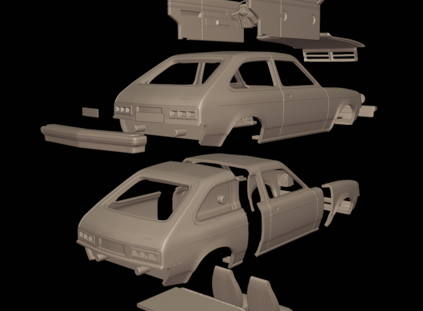 STL FILE chevrolet br chevette sl 1976 3d print model - ARTISTIT