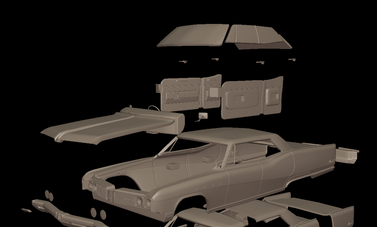 buick electra 225 1968 four doors 3d print model