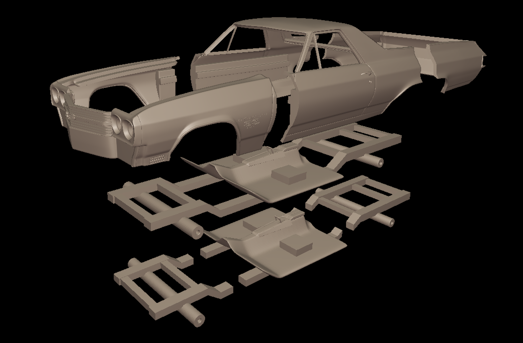 STL FILE CHEVROLET 1970 El Camino ss 3D PRINT MODEL - ARTISTIT