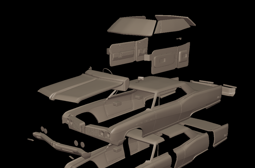buick electra 225 1968 two doors 3d print model