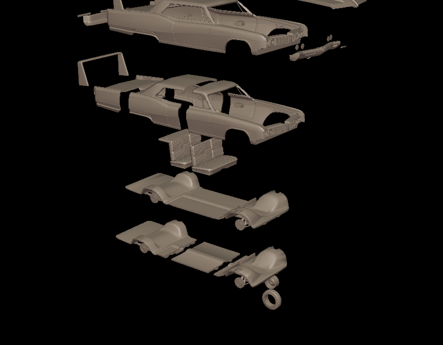 custom Buick Electra 225 1968 two doors 3d print model