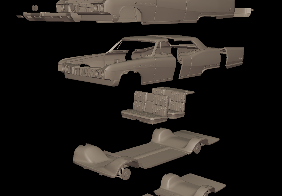 buick electra 225 1968 two doors 3d print model
