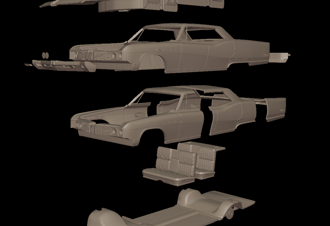 buick electra 225 1968 four doors 3d print model