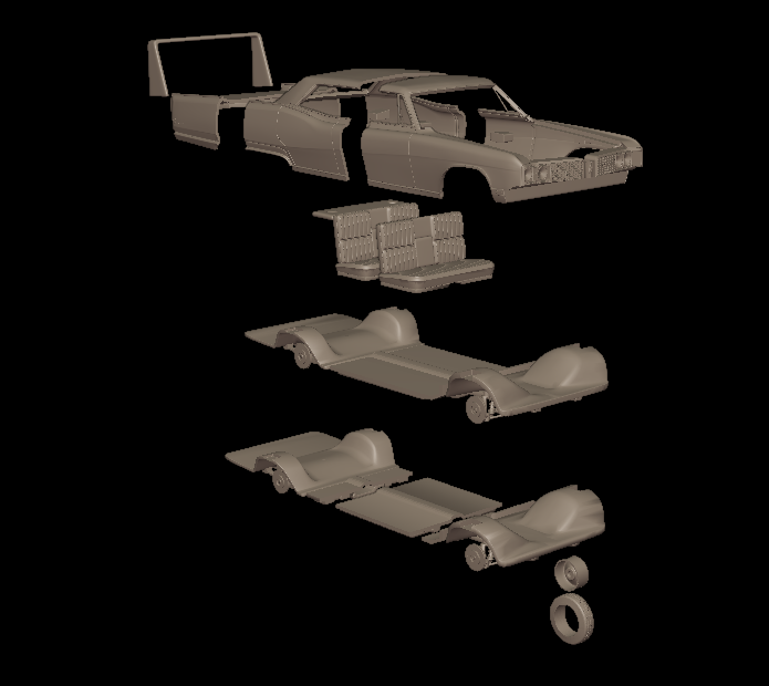 custom Buick Electra 225 1968 four doors 3d print model