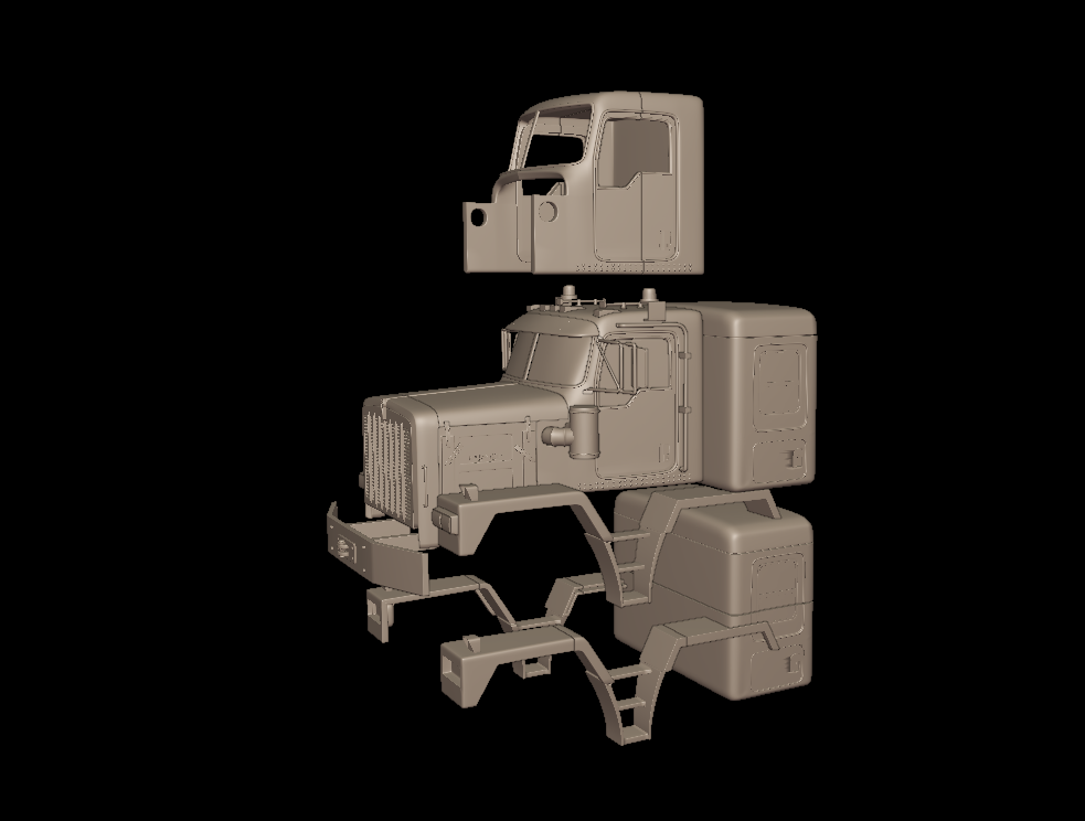 STL FILE kenworth c500 truck 3d print model - ARTISTIT