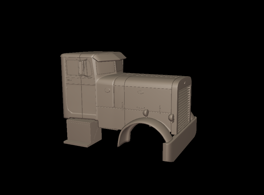 Peterbilt 281 1954 TRUCK 3D PRINT MODEL