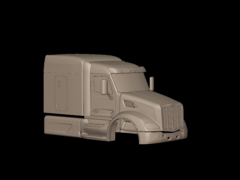 2014 PETERBILT 579 SLEEPER TRUCK 3D PRINT MODEL