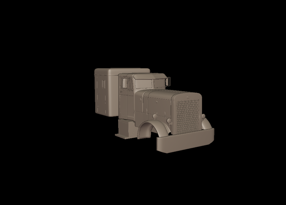 STL FILE Peterbilt 351 1957 SLEEPER TRUCK 3D PRINT MODEL - ARTISTIT
