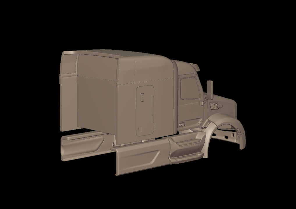 2014 PETERBILT 579 SLEEPER TRUCK 3D PRINT MODEL