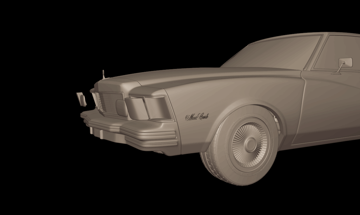 STL FILE chevrolet monte carlo 1978 3d print model - ARTISTIT