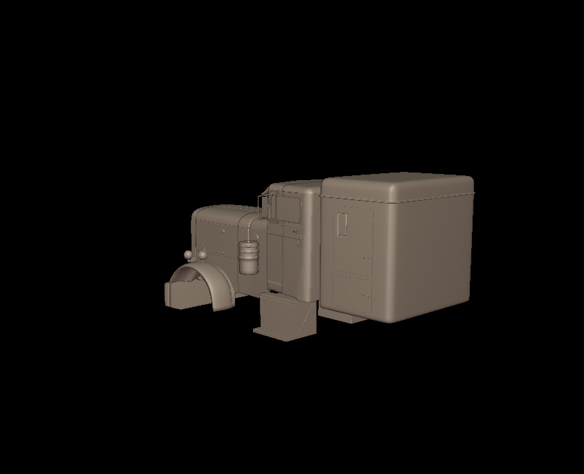 STL FILE Peterbilt 351 1957 SLEEPER TRUCK 3D PRINT MODEL - ARTISTIT