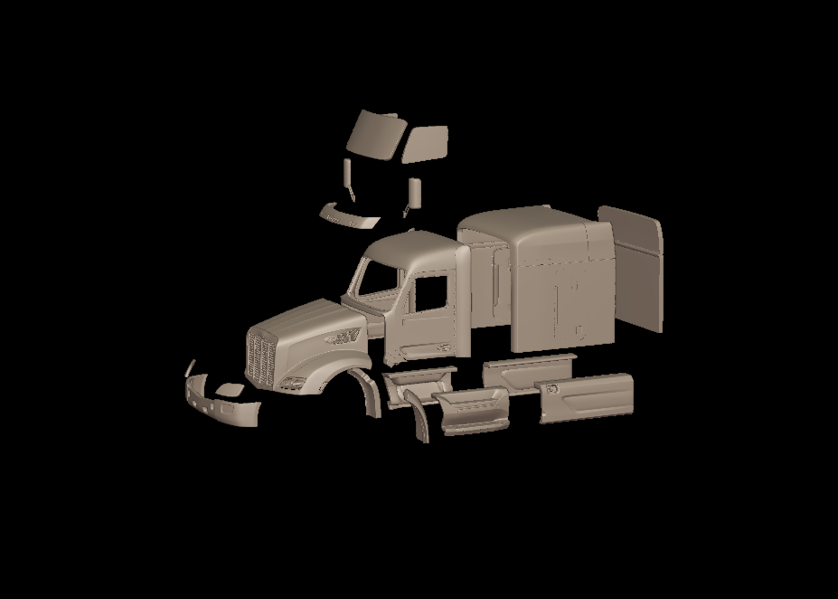 2014 PETERBILT 579 SLEEPER TRUCK 3D PRINT MODEL