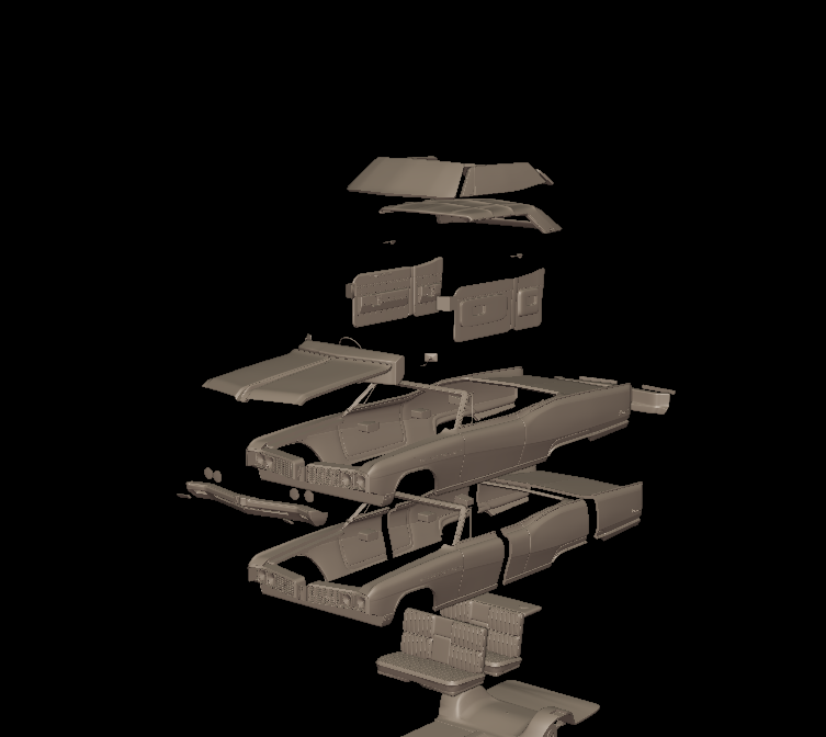 buick electra 225 1968 convertable 3d print model