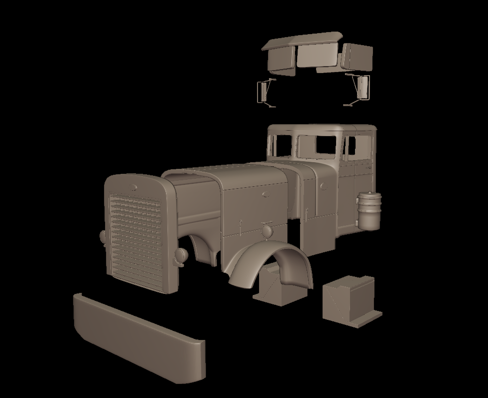 Peterbilt 281 1954 TRUCK 3D PRINT MODEL