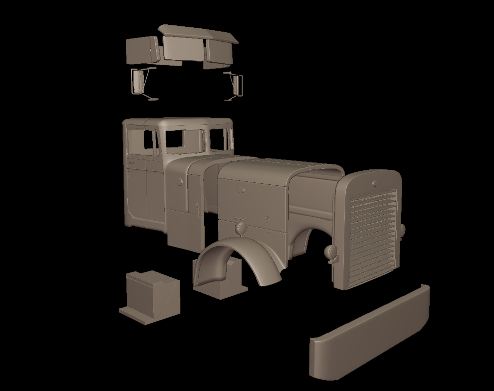 Peterbilt 281 1954 TRUCK 3D PRINT MODEL