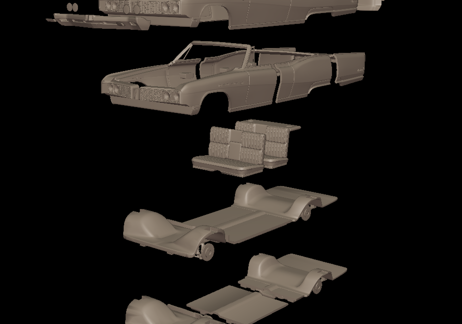 buick electra 225 1968 convertable 3d print model