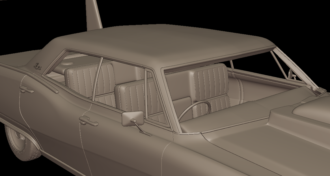 custom Buick Electra 225 1968 four doors 3d print model
