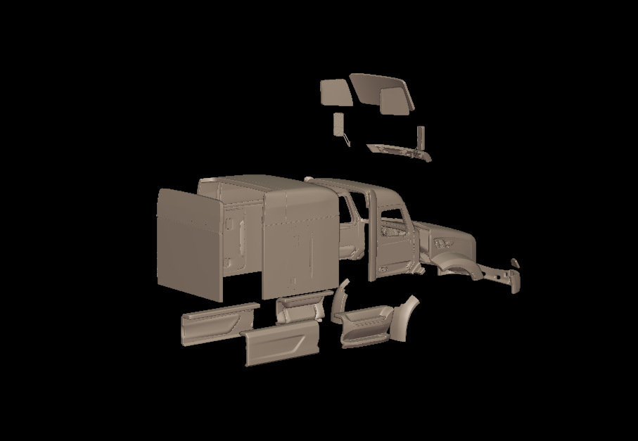 2014 PETERBILT 579 SLEEPER TRUCK 3D PRINT MODEL