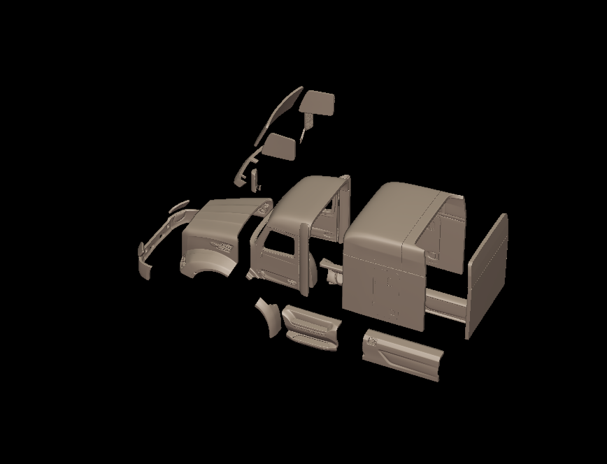 2014 PETERBILT 579 SLEEPER TRUCK 3D PRINT MODEL