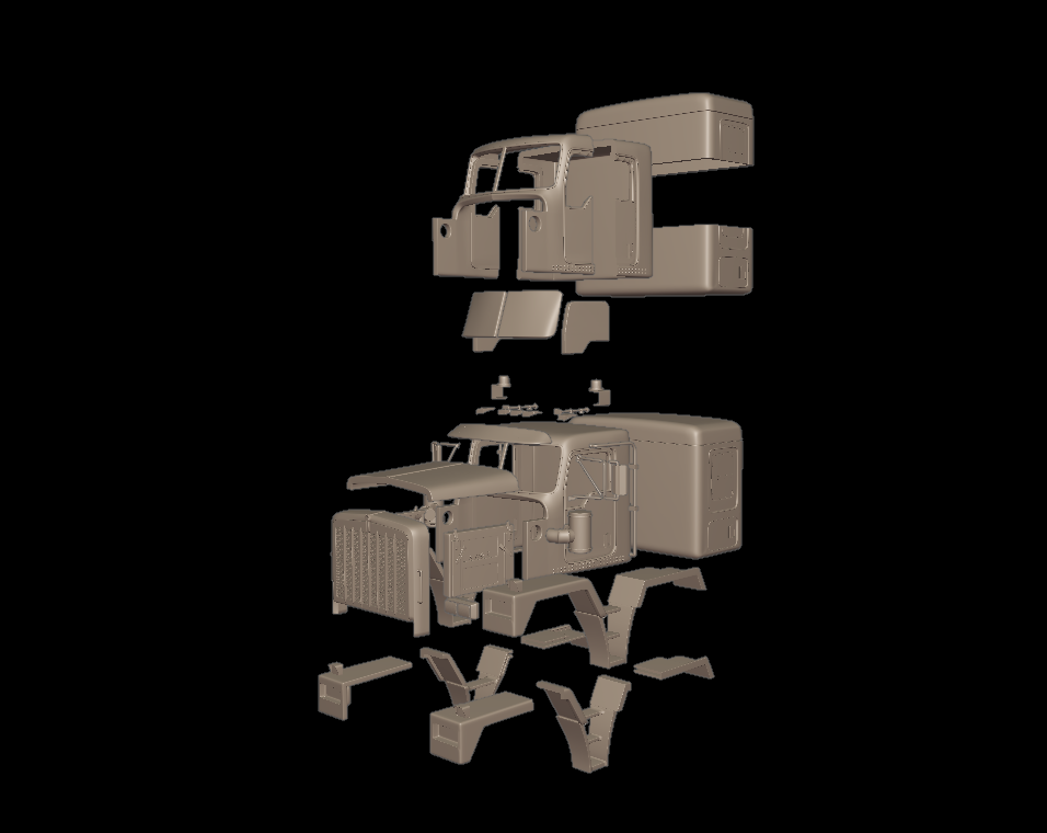 STL FILE kenworth c500 truck 3d print model - ARTISTIT