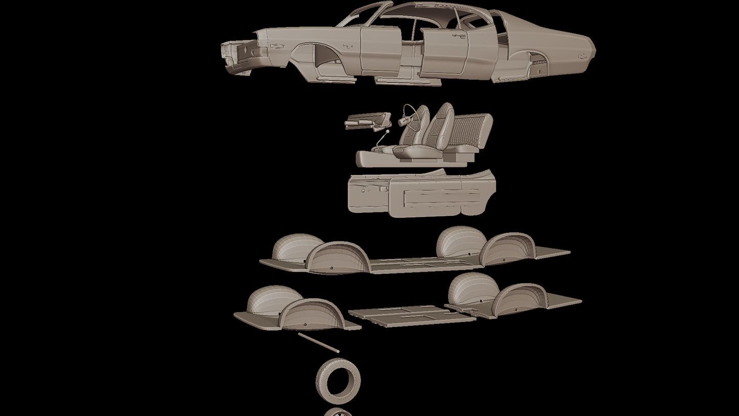 DODGE DEMON 1971 3D PRINT MODEL