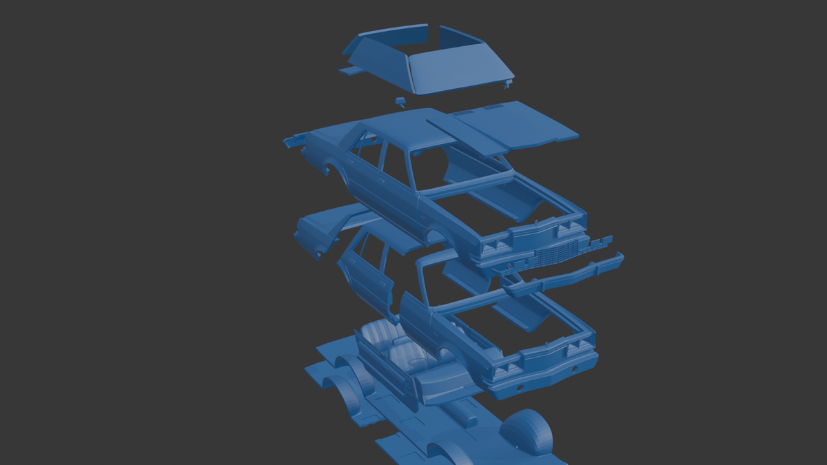 ‏‏Dodge Diplomat 1980 four-door 3D PRINT MODEL