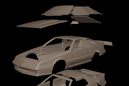 crysler  daytona shelby z 1987 3d print model